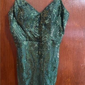 Elegant Green Sequin Dress